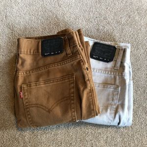 Mens Levis 511tm Slim Dress Pants Size 29/29 (Pack Of 2) Colors Tan & White.